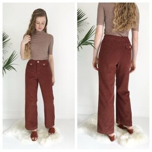 Paloma Wool Lagos Pant High Waist Corduroy Bottoms Flat Pockets Buttons Red